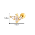 Golden geometric copper stud earring with sparkling marquise zircons and screw back - Flower Leaf Shape (0180-7# Gold)