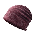 Bonnet en maille bordeaux chiné polyvalent avec texture coton respirante pour hommes et femmes - Taille Unique(Réglable) / Mélange Rouge Vin