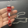 Harajuku Y2K red blood bag pendant necklace with silver chain for creative alternative style - Type RH Necklace