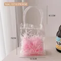Cute cartoon dog bedside lamp with warm light for student bedroom and modern desk decor - 5# PVC Bag + Pink Raffia