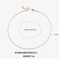 Golden 0.9mm stainless steel snake chain necklace with 45cm plus 5cm extender - 0.9mm-45+5cm / Gold