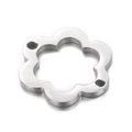 Ciondolo a forma di fiore in argento per collane fai da te in acciaio inossidabile - Forma di Fiore Cavo (KLJ303-Z) / Argento