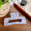 Large tortoiseshell hair claw clip with purple marble pattern acetate finish - Dreamy Purple 13cm