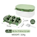 6-grid flower shaped silicone popsicle mold set in green with base and ice scoop - Flat Lid Flower Popsicle Mold Set-Green-6 Grids-With Scoop