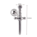 Silver stainless steel sword-shaped stud earring measuring 6mm by 13.6mm in size - Silver Sword