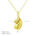 Close-up of gold plated teardrop heart pendant with cubic zirconia and dimension details - Waterdrop Inlaid Style (DN240705-D)