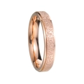 Minimalist 2mm rose gold frosted stainless steel ring with polished inner surface - US 5 / 4mm / Rose Gold