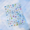 3D embossed children's nail stickers M-1046 with colorful flowers and butterfly bows - M-1046 Spring Flowers (M-1046)