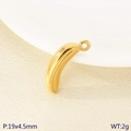 Golden banana shaped stainless steel pendant for DIY jewelry making 19x4.5mm size - Gold Peeled Banana (KLJ10821-Z)