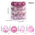 Set van 24 roze kerstballen van 6 cm in diverse afwerkingen met opbergdoos - Rozerood