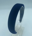 Padded vintage dark blue velvet headband for women with a thick sponge design - 3cm / Navy Blue