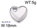 Glänzender herzförmiger Edelstahl-Anhänger, 18 mm Breite, 5 g Gewicht (KLJ137-Z) - 18mm / Stahl (KLJ137-Z)