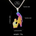 Collana madre in acciaio inossidabile arcobaleno con dimensioni su sfondo nero - Acciaio inossidabile / Stile 2 (Baciare la pancia incinta)