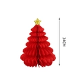 Albero di Natale in carta a nido d'ape rosso da 34cm con stella dorata glitterata in cima - Albero di Natale multistrato / 34cm / Rosso