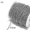 18k gold plated stainless steel 4.5mm cable chain spool for DIY jewelry making - Silver 4.5mm Cable Chain (KLJ8624-Z)