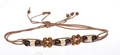 Handmade woven leather bracelet with dark brown and beige wooden beads on white background - 56-58cm / Brown Woven Rope with Colorful Wood Beads Bracelet (AB33)