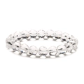 Sparkling clear faceted crystal beads bracelet with 10mm earth cut glass rounds on white background - 10mm White
