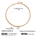 Choker in acciaio inossidabile dorato con pendente in cristallo, diametro 12,98 cm - Choker oro con pendente rotondo (JDN0112242-2)
