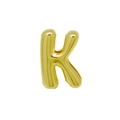 DIY golden balloon letter K charm bead with polished metal finish for custom jewelry - Gold/Letter K