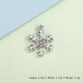 Silver snowflake pendant with inlaid white rhinestones for DIY jewelry making - Large Silver Snowflake