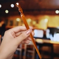 Elegant amber acetate hair pin with spiral texture for modern minimalist bun hairstyles - 11# Amber Spiral