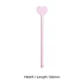 Mélangeur à café en verre résistant à la chaleur rose en forme de cœur, long 188mm - Longueur 18,8 cm / Coeur Rose