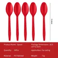 Set of 24 red plastic spoons for strawberry party tableware, 15.6 cm durable PS material - Red Plastic Spoon
