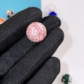 Pink rhinestone paved round clay bead for DIY jewelry making and phone charms - 16mm AB Pink Round Bead