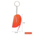 Realistic artificial tomato slice keychain with detailed resin texture and dimensions - Keychain style / Red