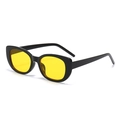 Lunettes de soleil œil-de-chat vintage avec monture noire et verres jaunes - Monture Noire Verres Jaunes