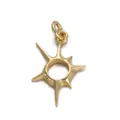 Exquisite 18K gold-plated starburst pendant featuring a hollow radial flower design - Gold Sun Charm Single