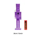 Purple 38cm wooden nutcracker soldier with glossy finish and matching red display box - 38cm / Purple Swordsman (TN3836)
