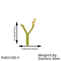 Detailed dimension guide for green enamel letter Y stainless steel pendant showing 1.6cm size - Letter Y-Grass Green