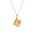 Collana a libro in acciaio inossidabile dorato con amanti e intaglio a cuore - Stile Sorella Oro (RP022)