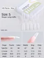 Size S long coffin press-on nails set with 100 ultra-thin seamless clear nail extensions - Long Coffin (Size S)