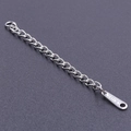 5cm silver stainless steel extender chain with S.STEEL tag for necklace adjustment - S1652 Rectangular Tag / Silver