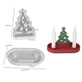 Christmas tree and oval base silicone mold set for DIY candle holder and resin crafts - Christmas Tree Candle Holder Tray Mold Set-003