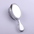 Mini cute air cushion massage hairbrush for girls with metallic silver finish - Silver Electroplated