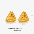 Golden double layer triangle earrings in stainless steel with a size of 2.8cm - Gold