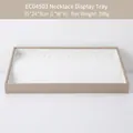 Champagne gold PU leather necklace display tray with hooks for jewelry storage 35x24x3cm - Champagne Beige Necklace Display Tray