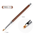 MG-11 Ombre Nail Brush with reddish wood handle and flat yellow gradient bristles - Fan Dusting Brush (MG-11)