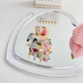 Colorful floral acetate hair claw clip for girls with a vintage aesthetic design - 3.5cm / Rainbow