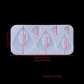 Silicone mold for teardrop and round DIY earrings with dimensions and size chart - Large Teardrop Earring Mold ED#08