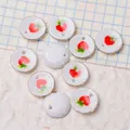Miniatur Erdbeere Keramik Anhänger mit Goldrand für Schmuckherstellung 0.3x1.7cm - Erdbeere
