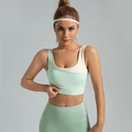 Completo sportivo da yoga bicolore verde menta e bianco crema ad alta elasticità - S / Verde Primavera