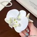 Summer beach starfish orchid hair claw clip with white pearl detail 11.8cm length - 5876 Starfish Phalaenopsis Hair Clip-White