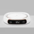 Smart USB cup warmer in white with rose gold trim and digital LED display showing 65°C - M-316 Direct Plug (Without Cup) / White