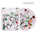Christmas nail art glitter mix D73 with snowflakes and stars in transparent jar - D73-Mixed Shapes