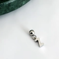 Polished silver letter Z pendant necklace with bead ring for minimalist DIY jewelry styles - Letter Pendant (Z) / Silver