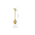 Golden stainless steel leaf spoon with 12cm length and elegant leaf handle detail - 12cm Gold Leaf Spoon